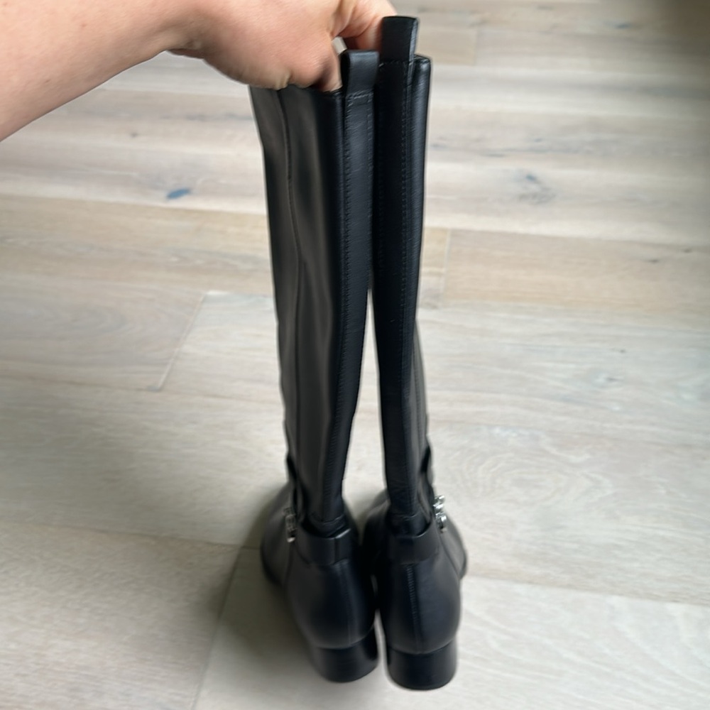 Michael Kors Tall Black Leather Riding Boots - Picture 5 of 11
